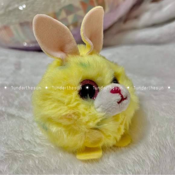 🍋 TY Beanie Balls •✨ Lemon ✨• Yellow Confetti Easter Bunny Birthday March 5 - Picture 3 of 6